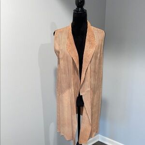 Jakett New York leather sleeveless vest size large blush pink bohemian NEW